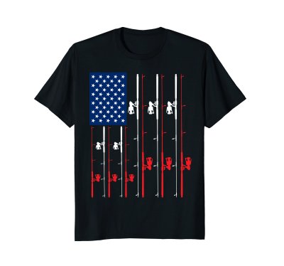 Fishing Rod US Flag Shirt | Cute Fish Hunting T-shirt Gift